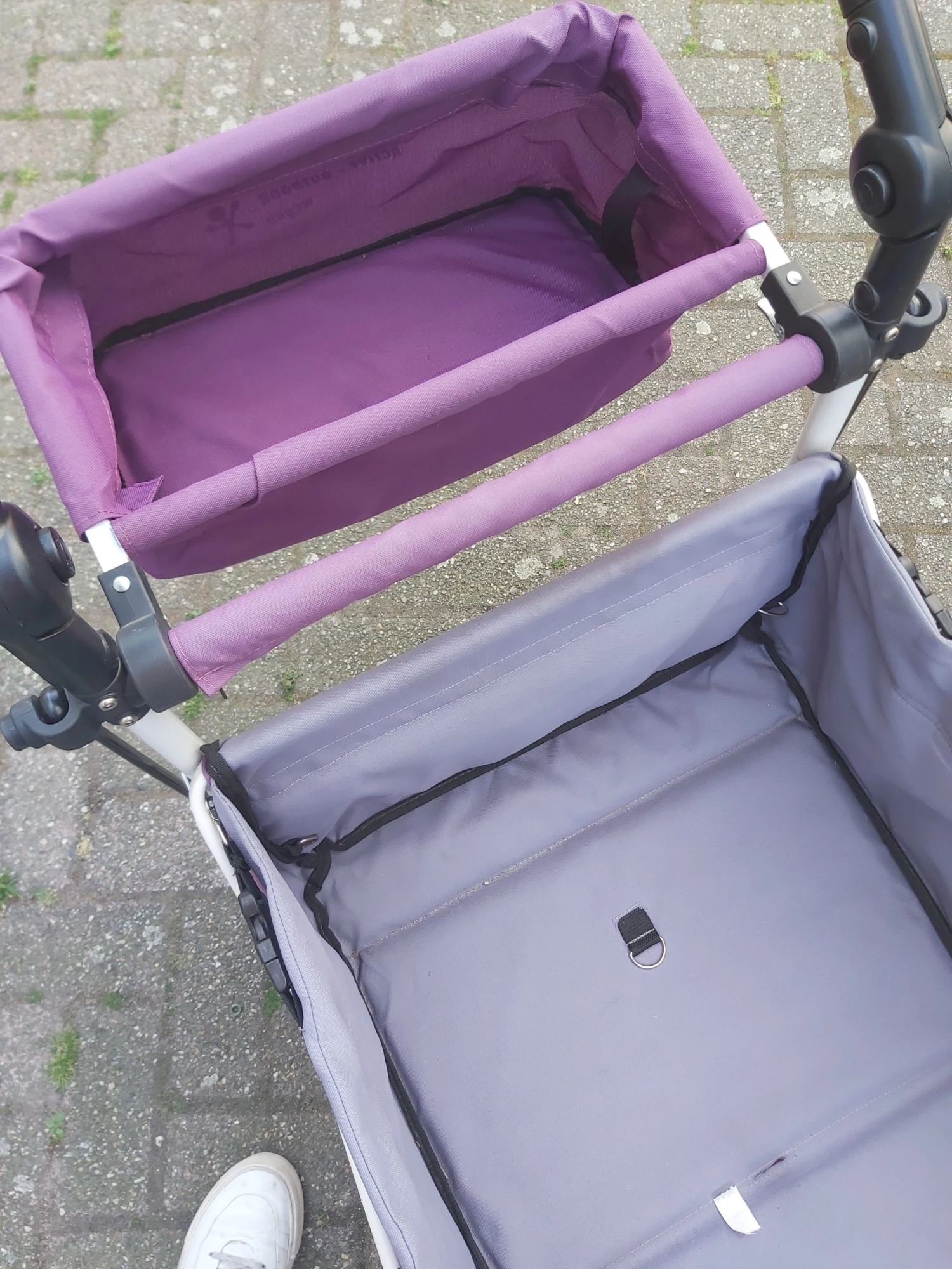 Active Outdoor Bolderkar Paars Met Zonnedak En Extra Bagagetas. Showmodel - Afbeelding 12
