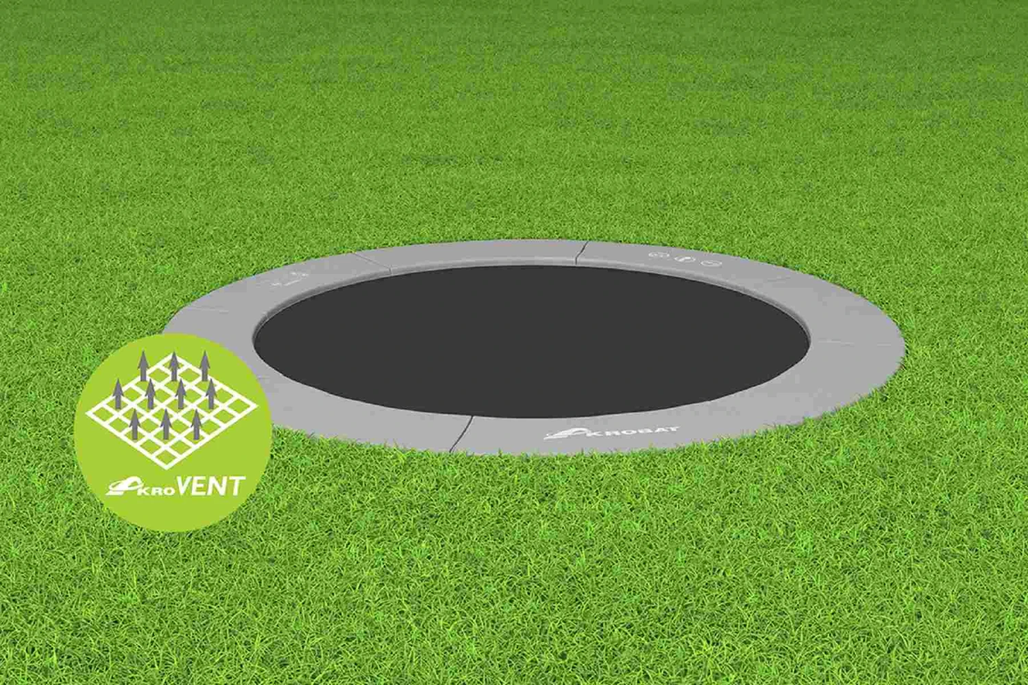 Akrobat Trampoline Flat-to-the-Ground 430 14ft Primus Antraciet Sports - Afbeelding 2