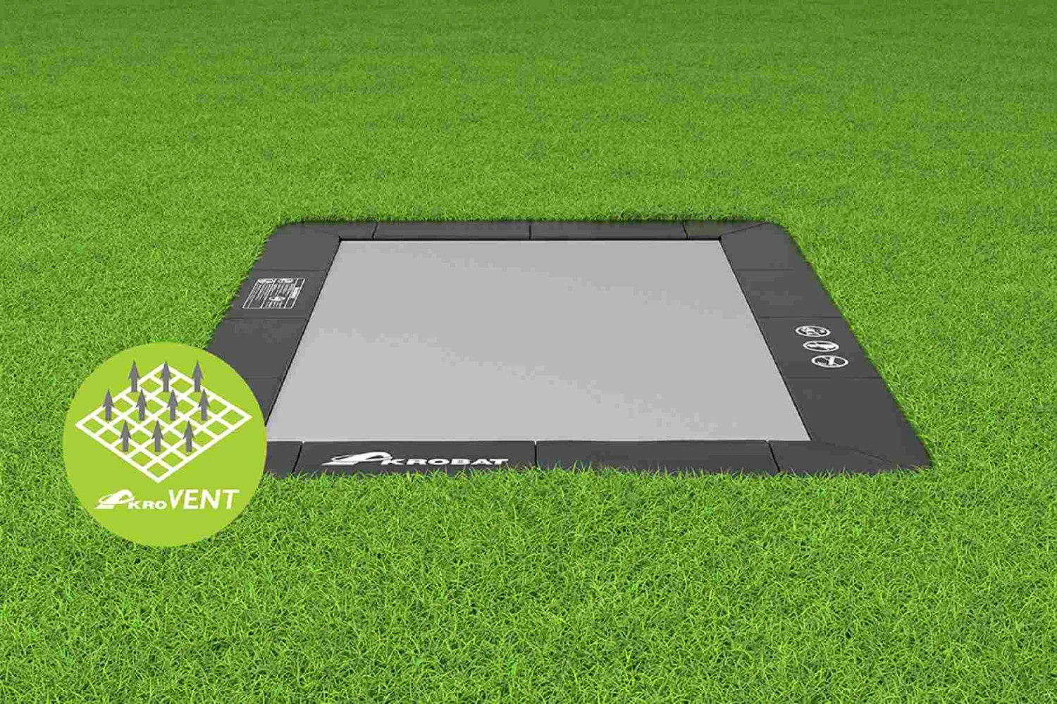 Akrobat Trampoline Flat-to-the-Ground 305×183 Primus Premium Black - Afbeelding 2