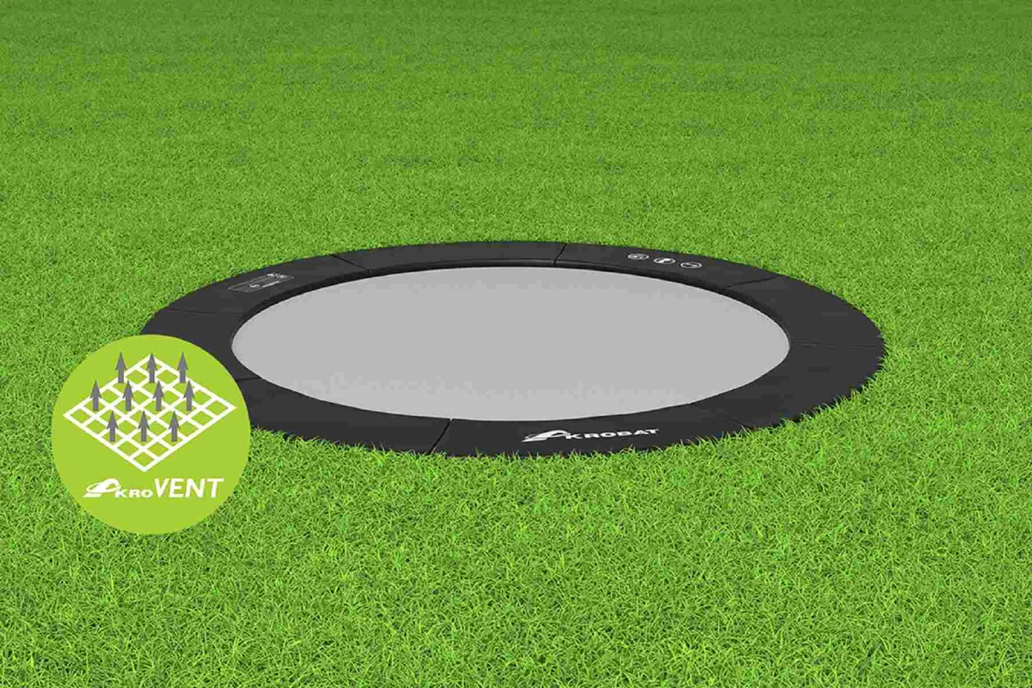 Akrobat Trampoline Flat-to-the-Ground 244 8ft Primus Premium Black - Afbeelding 2