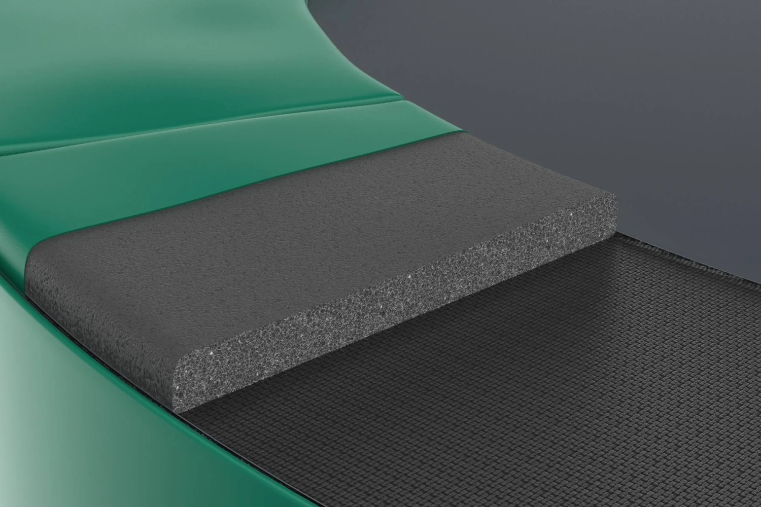 Akrobat Trampoline Flat-to-the-Ground 380×250 Orbit Groen Incl. Veiligheidsnet - Afbeelding 4