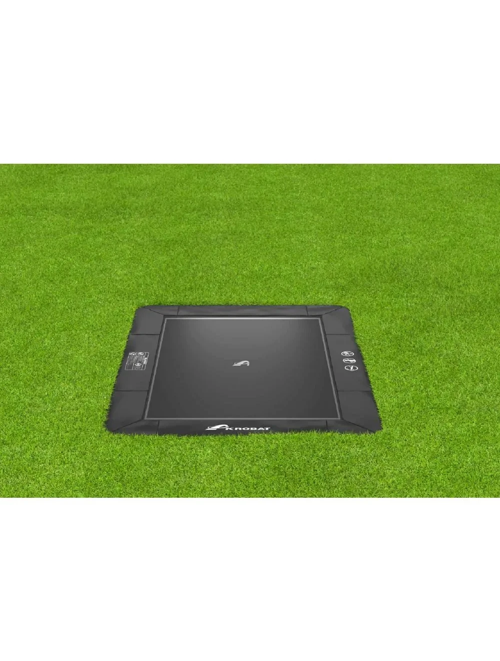 Akrobat Trampoline Flat-to-the-Ground 380×250 Primus Black-Black Zonder Veiligheidsnet