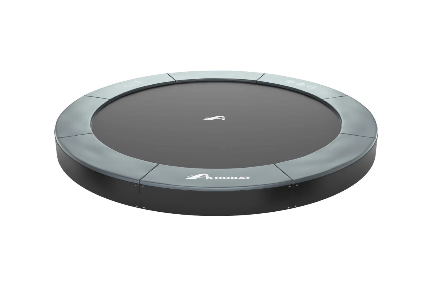 Akrobat Trampoline Flat-to-the-Ground 365 12ft Orbit Antraciet Zonder Veiligheidsnet