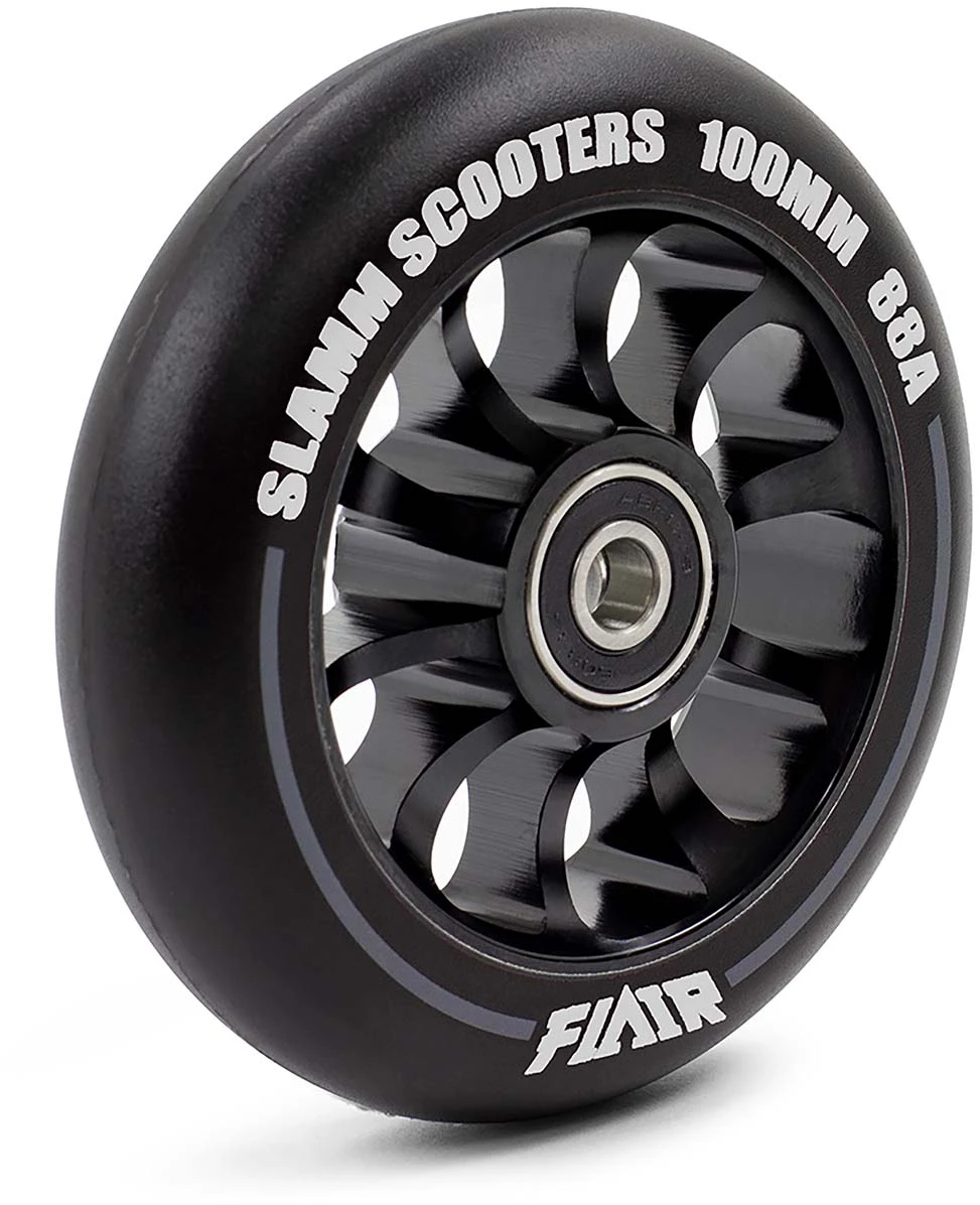 Stuntstep Wiel Aluminium 100mm Slamm Flair 2.0 Met Abec 9 Lagers In Color Zwart - Afbeelding 9