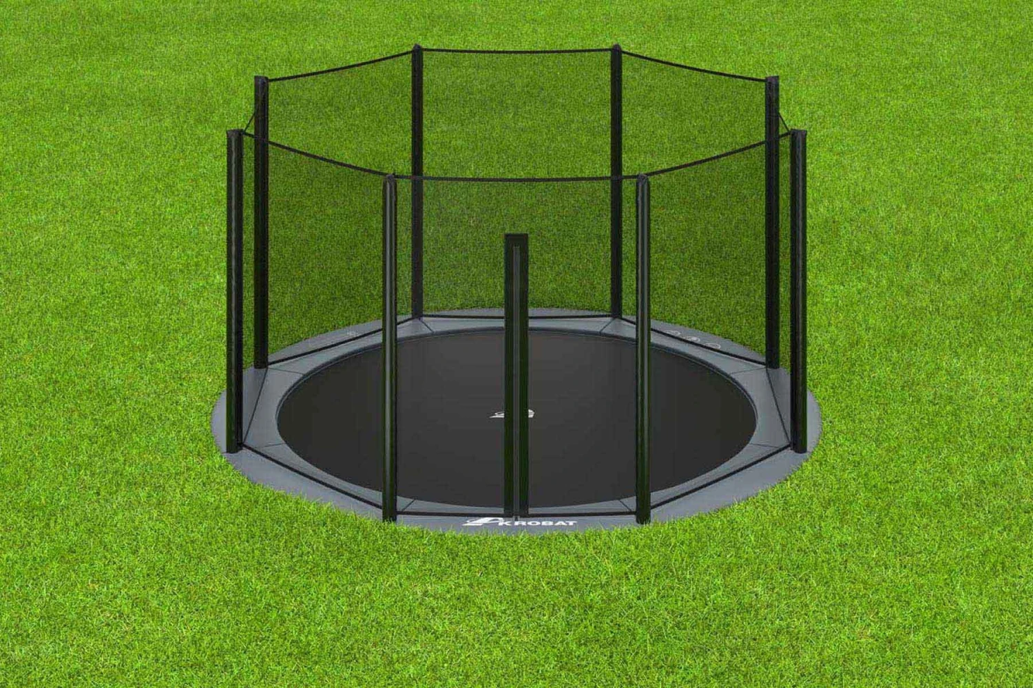 Akrobat Trampoline Flat-to-the-Ground 305 10ft Orbit Antraciet Incl. Veiligheidsnet - Afbeelding 2