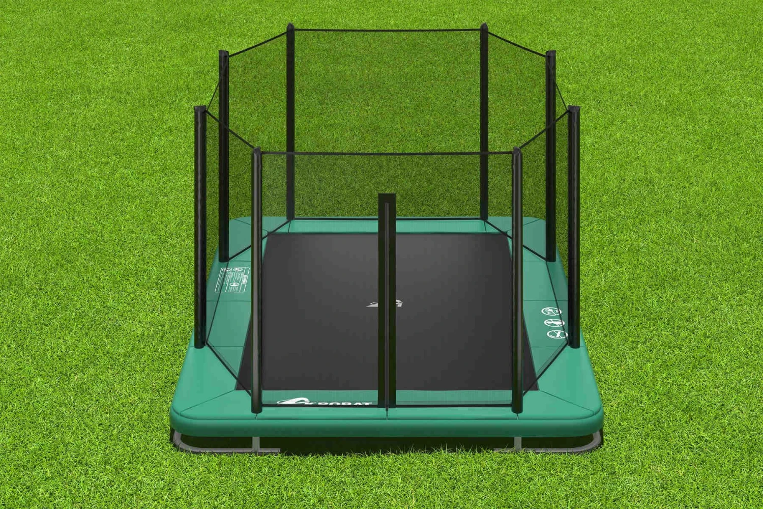 Akrobat Trampoline Inground 305×183 Orbit Groen Incl. Veiligheidsnet - Afbeelding 2