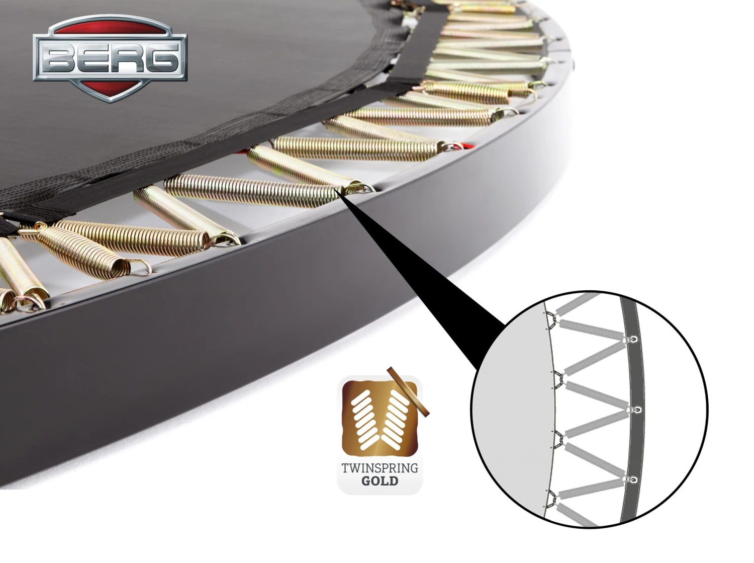 BERG Trampoline Flatground Elite 430 Grey SPORTS Airflow-Pro - Afbeelding 5