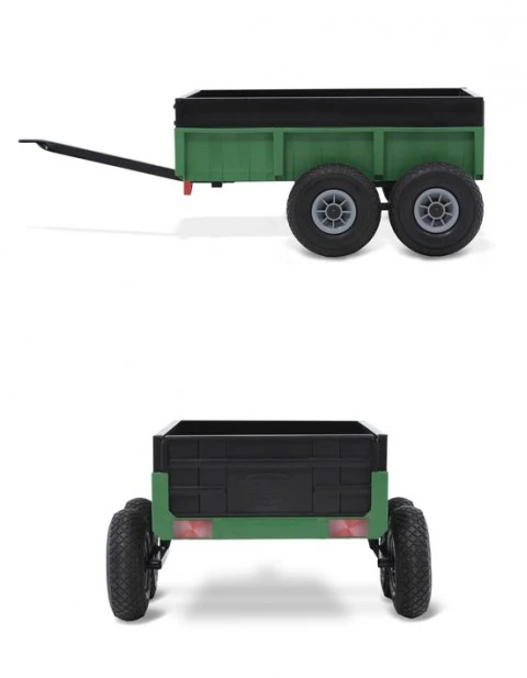 BERG Tandem Trailer XL Green Skelter Aanhangwagen - Afbeelding 4