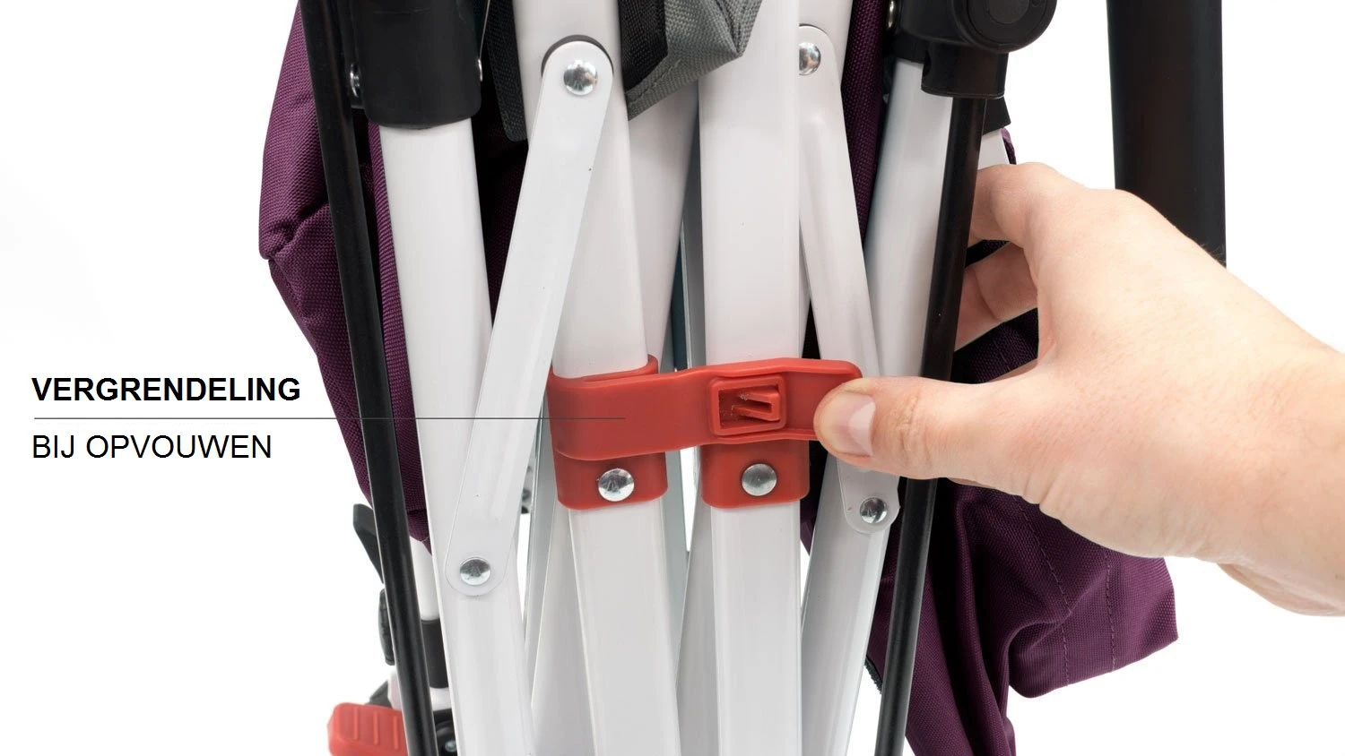 Active Outdoor Bolderkar Paars Met Zonnedak En Extra Bagagetas. Showmodel - Afbeelding 8