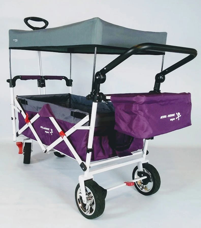 Active Outdoor Bolderkar Paars Met Zonnedak En Extra Bagagetas. Showmodel - Afbeelding 3