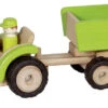 Houten Tractor Met Aanhanger Groen