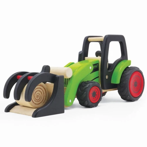 Pintoy Houten Tractor Met Voorlader - Afbeelding 2