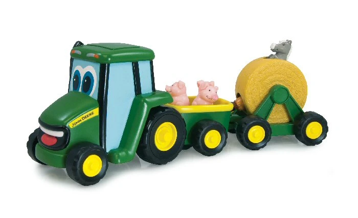 Johnny Tractor Met Vee-aanhanger En Hooibalenwagen - Afbeelding 2