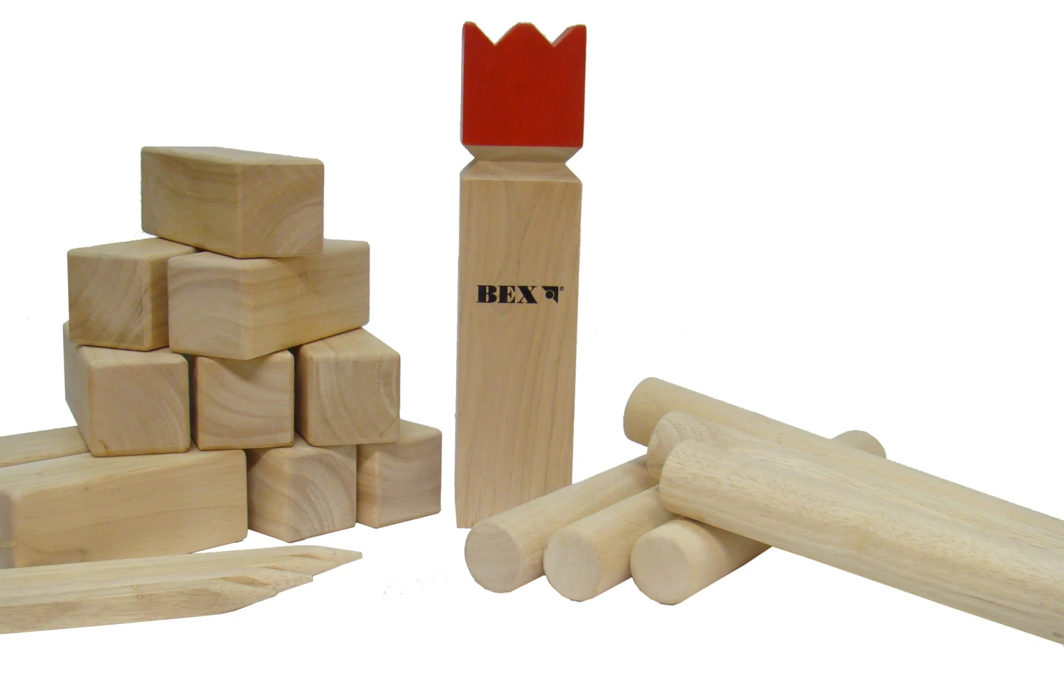 Kubb Original Red-King Rubberwood - Afbeelding 3