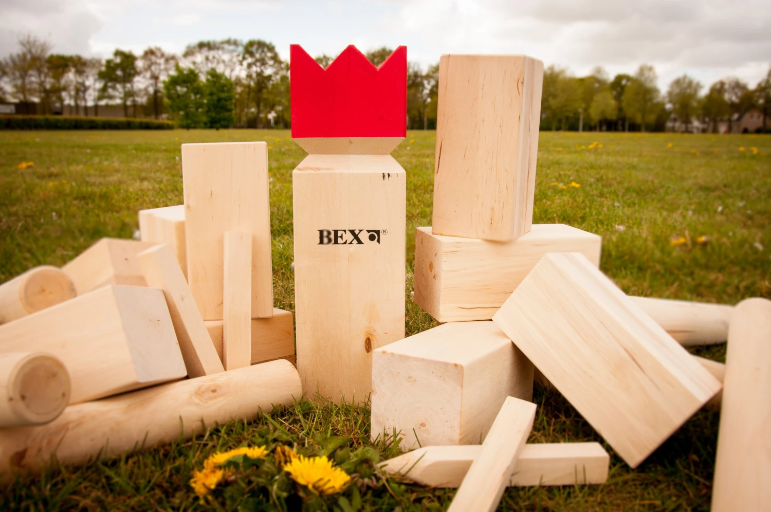 Kubb Original Red-King Rubberwood - Afbeelding 6