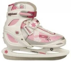 Verstelbare Ijshockeyschaatsen Nijdam 0051 Maat 34-37 Wit-Roze