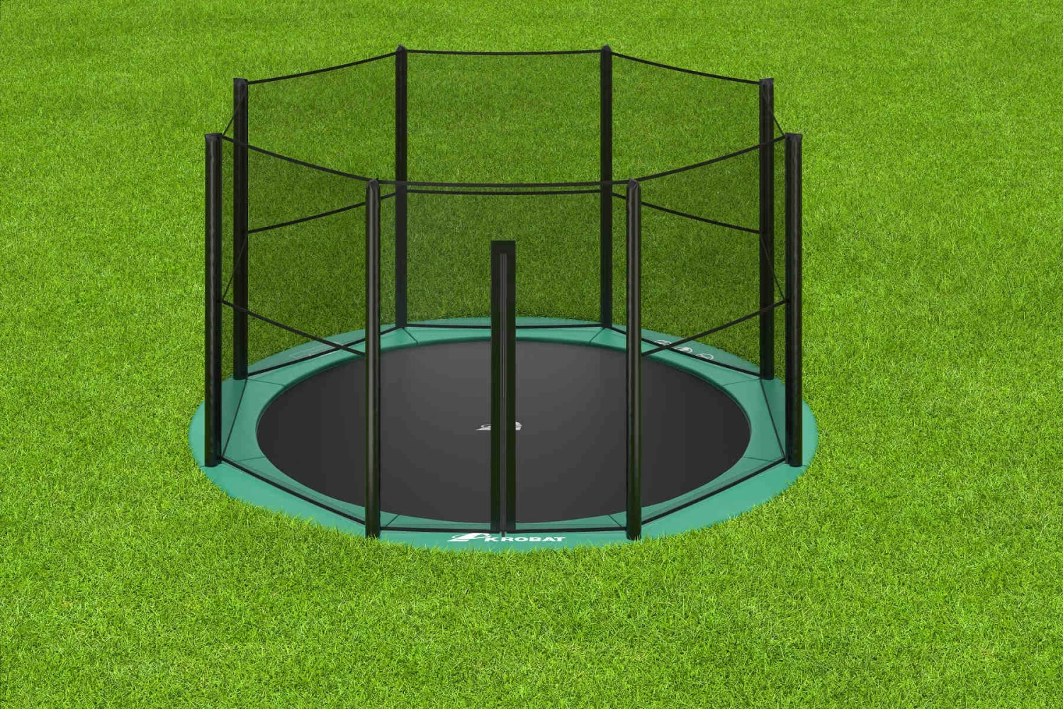 Akrobat Trampoline Flat-to-the-Ground 305 10ft Orbit Groen Incl. Veiligheidsnet - Afbeelding 2