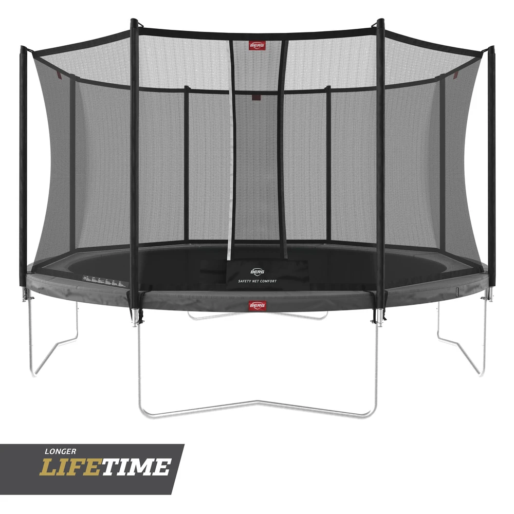 BERG Trampoline Regular Favorit 380 Grey + Safety Net Comfort
