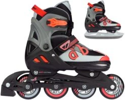Verstelbare Inline Skates / Schaatsen Nijdam Red Raider Combo Mt. 33-36