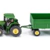 Siku 1953 Tractor John-Deere Met 2 Assige Aanhangwagen