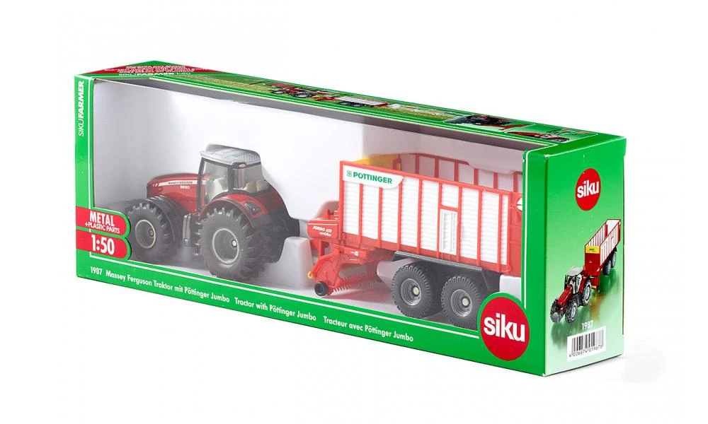 Siku 1987 Massey-Ferguson+opraapwagen Pöttinger-Jumbo - Afbeelding 6
