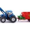 Siku 1988 New-Holland-met-frontlader Strautmann-voermengwagen