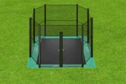 Akrobat Trampoline Flat-to-the-Ground 305×183 Orbit Groen Incl. Veiligheidsnet