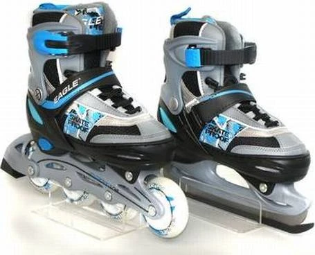 Verstelbare Inline Skates / Schaatsen Nijdam 52QZ Eagle Combo Blauw 30-33 - Afbeelding 3