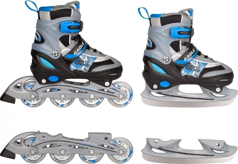Verstelbare Inline Skates / Schaatsen Nijdam 52QZ Eagle Combo Blauw 30-33 - Afbeelding 2
